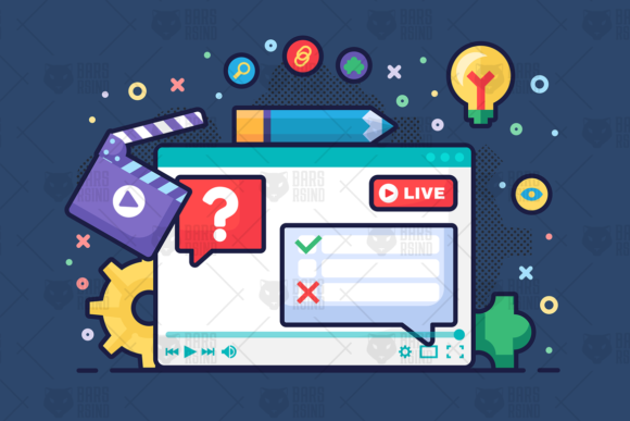 Download Live Stream Discussion Concept Semi Flat - Live Collection