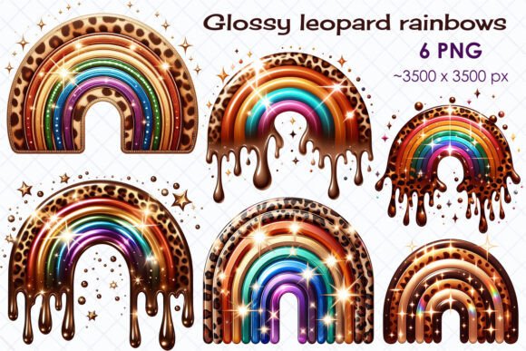 Download Glossy Leopard Rainbows PNG Clipart - Glossy Collection