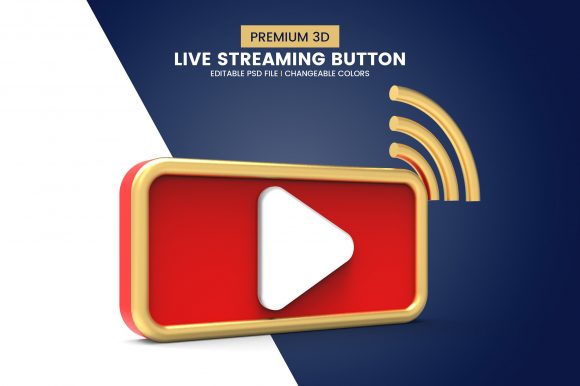Download Modern 3d Live Streaming Button - Live Collection