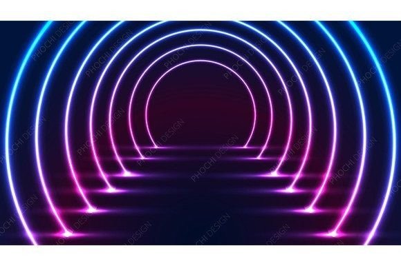 Download Glowing Neon Lighting Rounded Retro - Glow Collection
