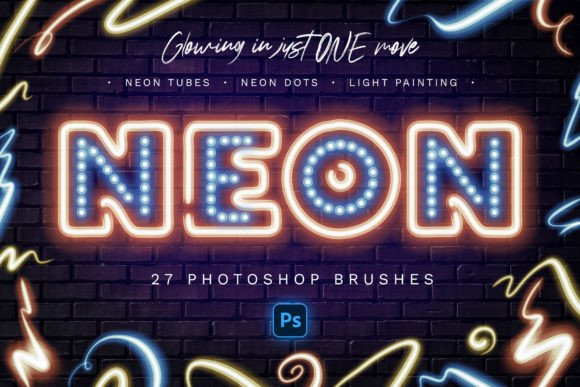 Download Glowing Neon Photoshop Brushes - Glow Collection