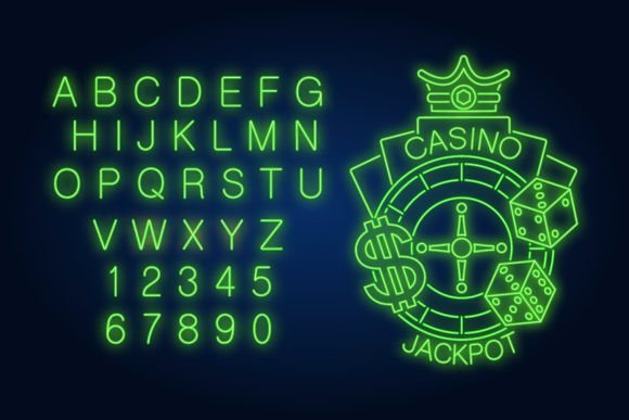 Download Casino Jackpot Neon Sign. Glowing Neon B - Glow Collection