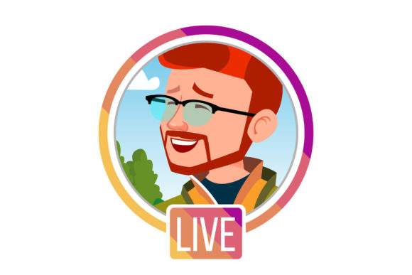 Download Stories Vector. Man Streamer. Live Video - Live Collection