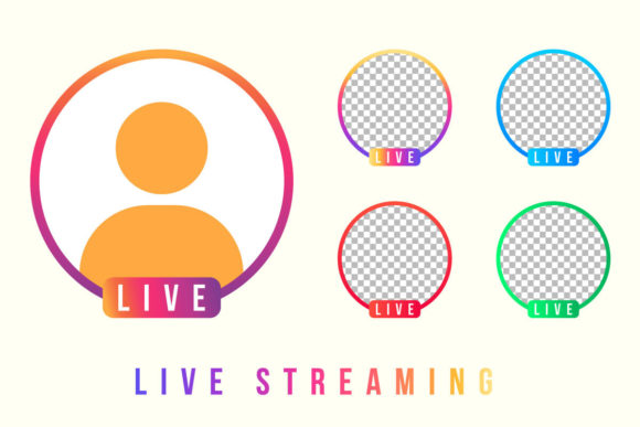 Download Live Social Media Icon Avatar Frame - Live Collection