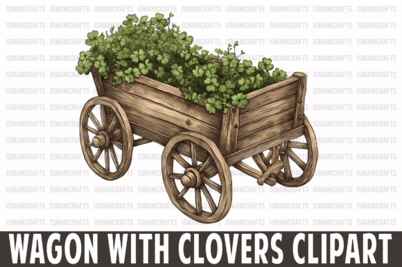Download Wagon with Clovers Clipart PNG - Premium Resources