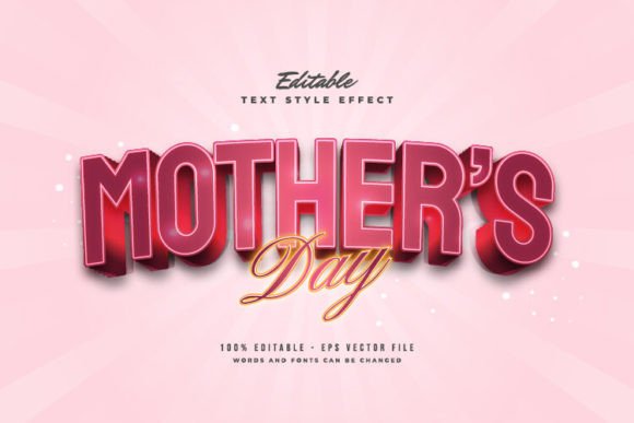 Download Mother's Day Text in Red and Glow Effect - Glow Collection