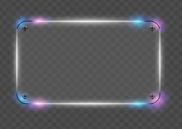 Download Glass Banner Realistic with Glow Effect - Glow Collection