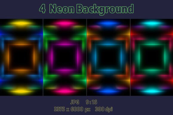 Download 4 Vertical Neon Glow Backgrounds - Glow Collection