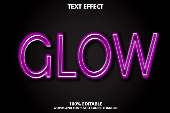 Download Editable Text Effect - Glow Effect - Glow Collection